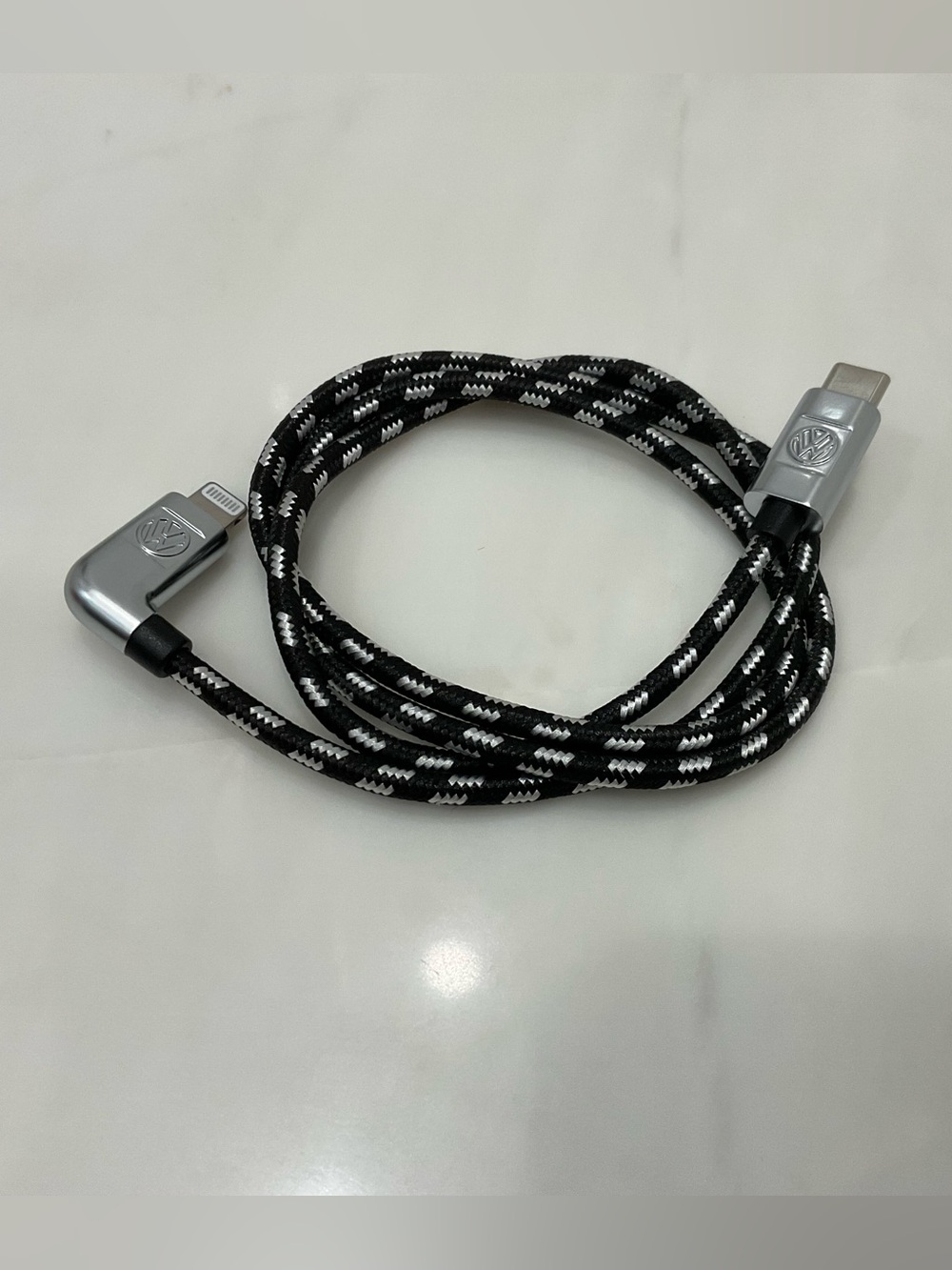 VW USB-C to LIGHTNING Braided Charging Cable - 29” long BLACK - R57